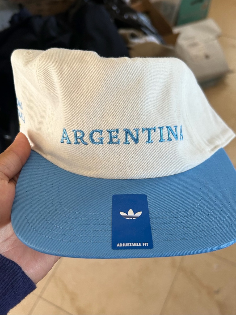 Adidas Argentina White and Light Blue Adjustable Cap #89